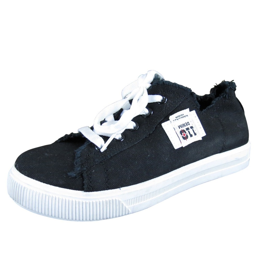 110 Denim Women's  Sneaker Black Fabric‎ Sz 37 Medium Gently Used 2025